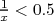 1x < 0.5  