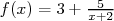f(x) = 3+ -5-
          x+2  