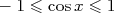 - 1 ≤ cosx ≤ 1  
