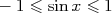 - 1 ≤ sinx ≤ 1  