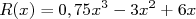 R (x) = 0,75x3 - 3x2 + 6x  